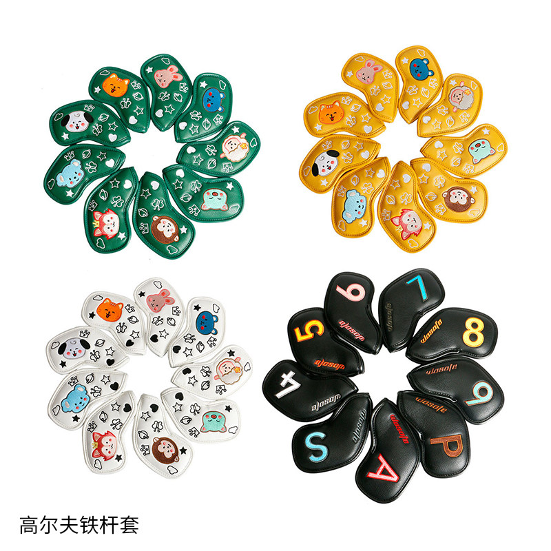 高尔夫球杆套杆头套PU防水面料