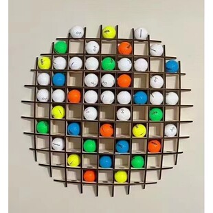 高尔夫球展示架一杆进洞纪念摆件高尔夫配件可装78粒球木质可挂