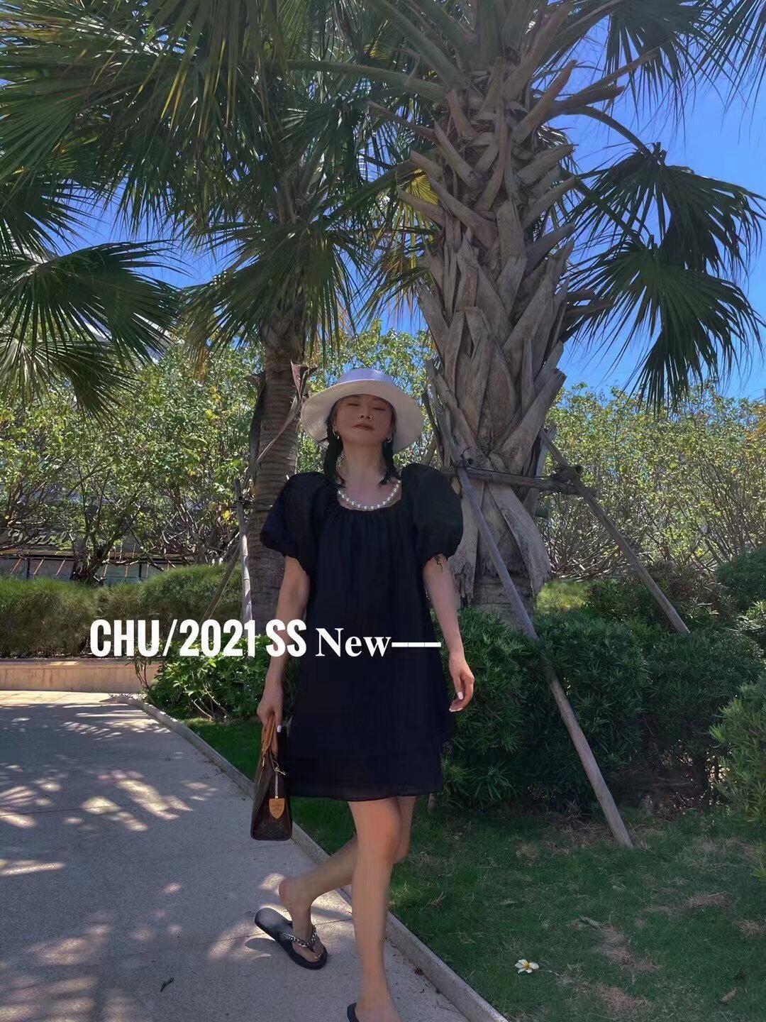公主裙法式甜美格纹CHU