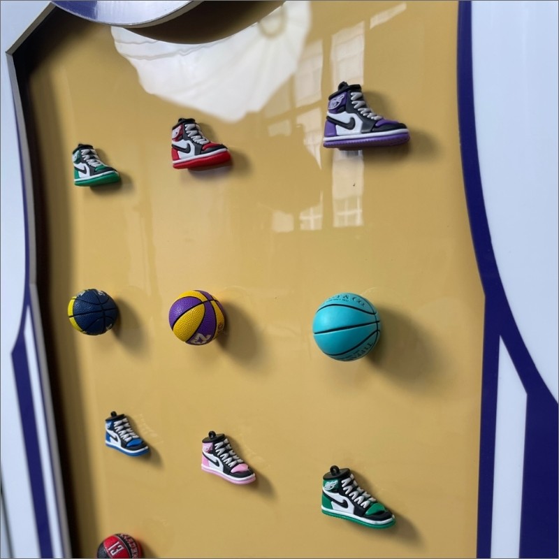实物画篮球主题儿童房装饰画男孩卧室挂画床头画科比青少年房间画