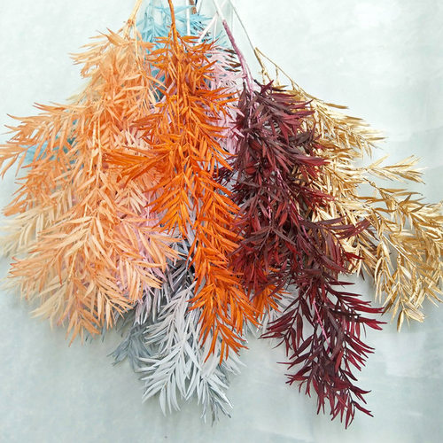 厂家供应塑料胶雾凇大竹叶 婚庆仿真装饰婚礼路引花插花配草