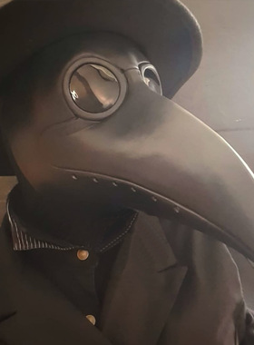 万圣节蒸汽朋克瘟疫医生鸟嘴面具舞会派对cosplay乳胶头套面具