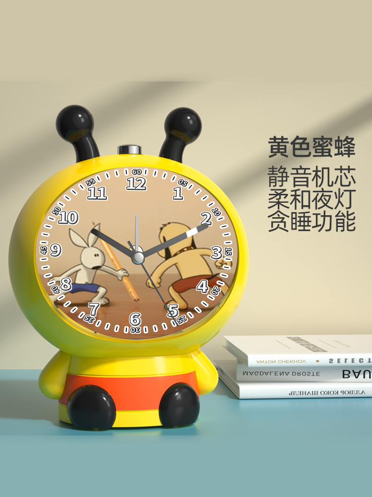 H款闹钟功夫兔与菜包狗公仔玩具送儿童生日礼物陪睡厂家创意卡通