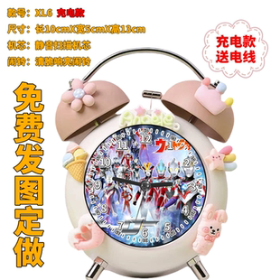 7 银河奥特曼XL6 充电款儿童闹钟高颜值可爱创意女孩音乐动画生