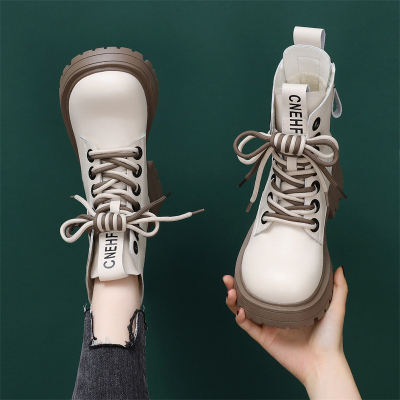 加绒保暖防滑马丁靴短筒女靴子