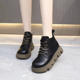 马丁靴女2025秋冬加绒新款 单靴短靴厚底瘦瘦女鞋 复古低帮爆款 春季