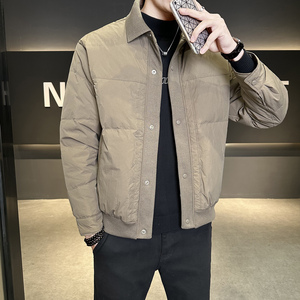 标90 冬季男士翻领羽绒服百搭潮流日系工装拼接Y2519-P265图片