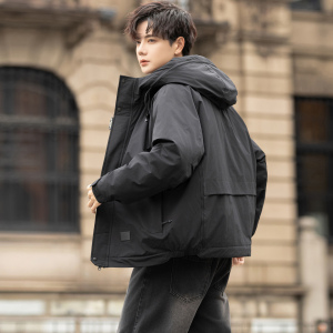 标连帽羽绒服男冬季潮流休闲短款外套男士夹克Y2523-P198图片