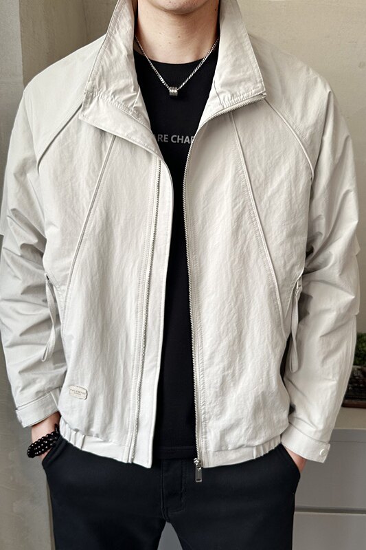 春季立领夹克男休闲百搭外套时尚潮流上衣JK6510-P130,男装夹克,电商A239