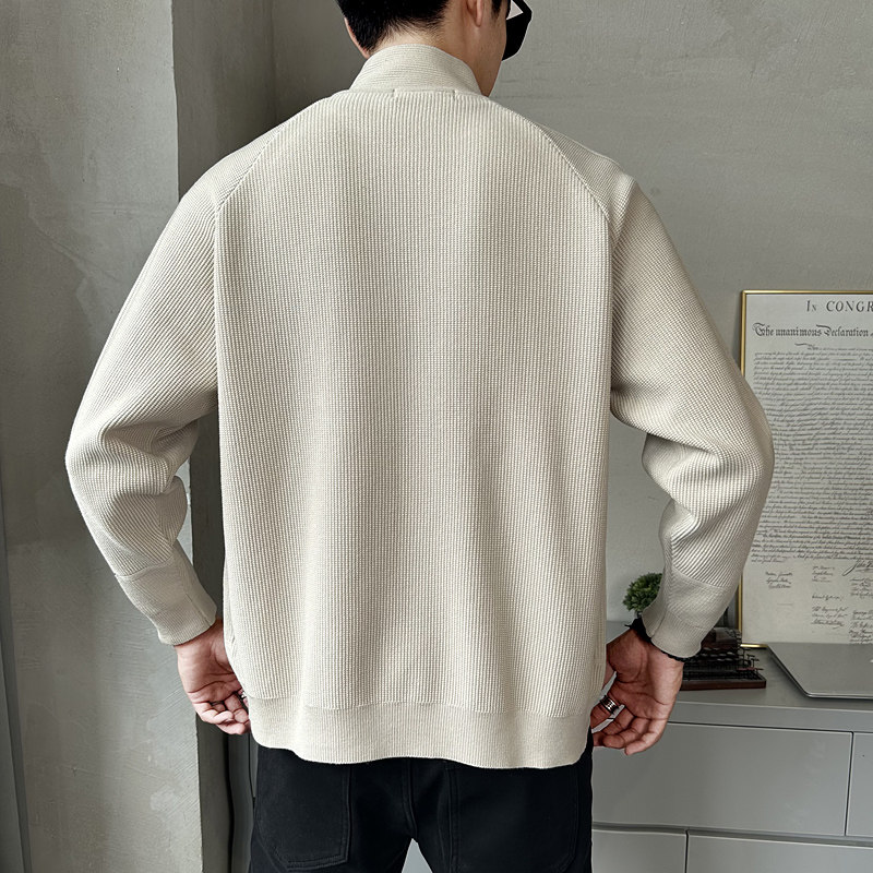 莱赛尔立领毛衣开衫男士秋季休闲短款毛衣外套K7719-P130,男装针织衫/毛衣,电商A239