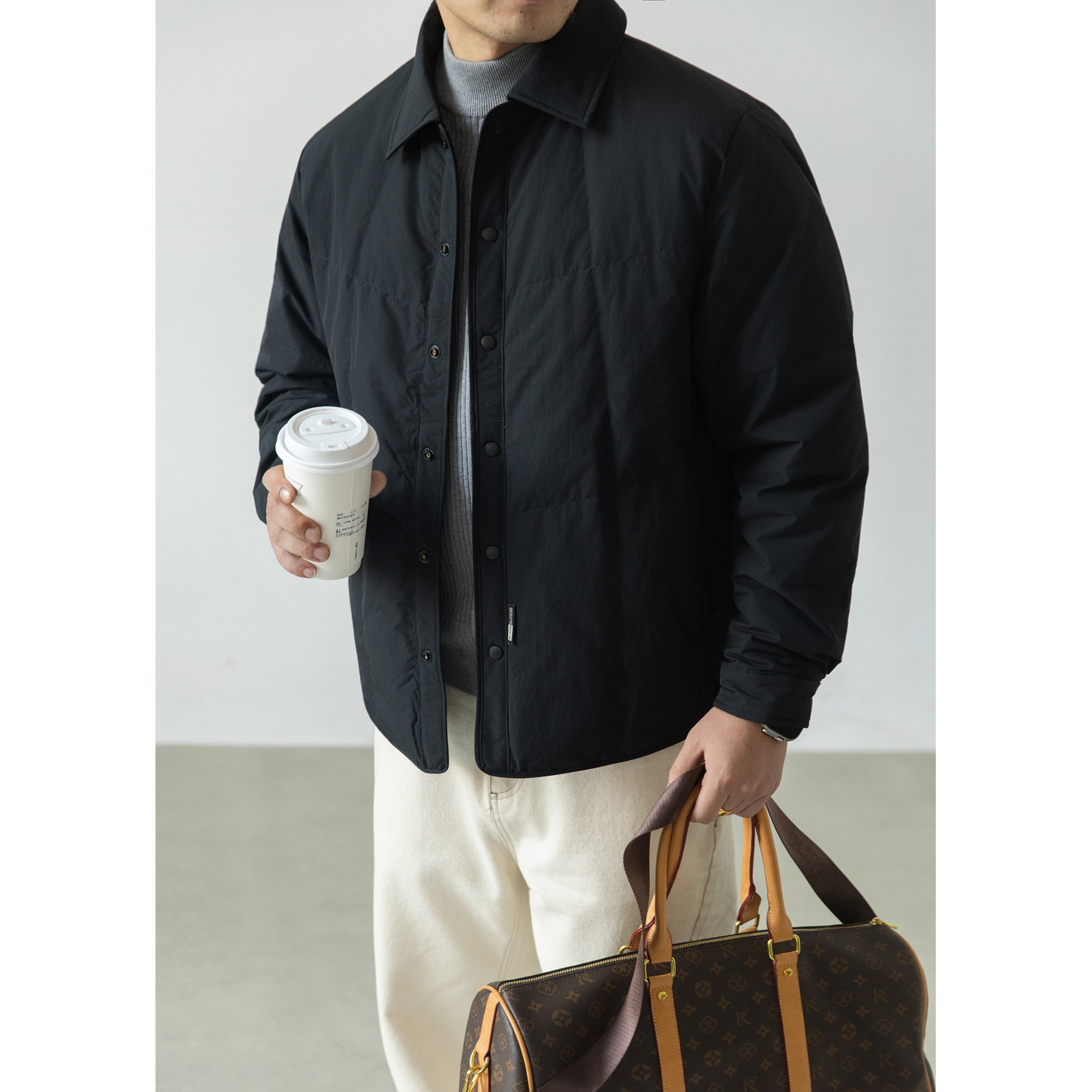 标90轻薄羽绒服男冬季潮流翻领短款外套男士夹克Y2522-P195图片