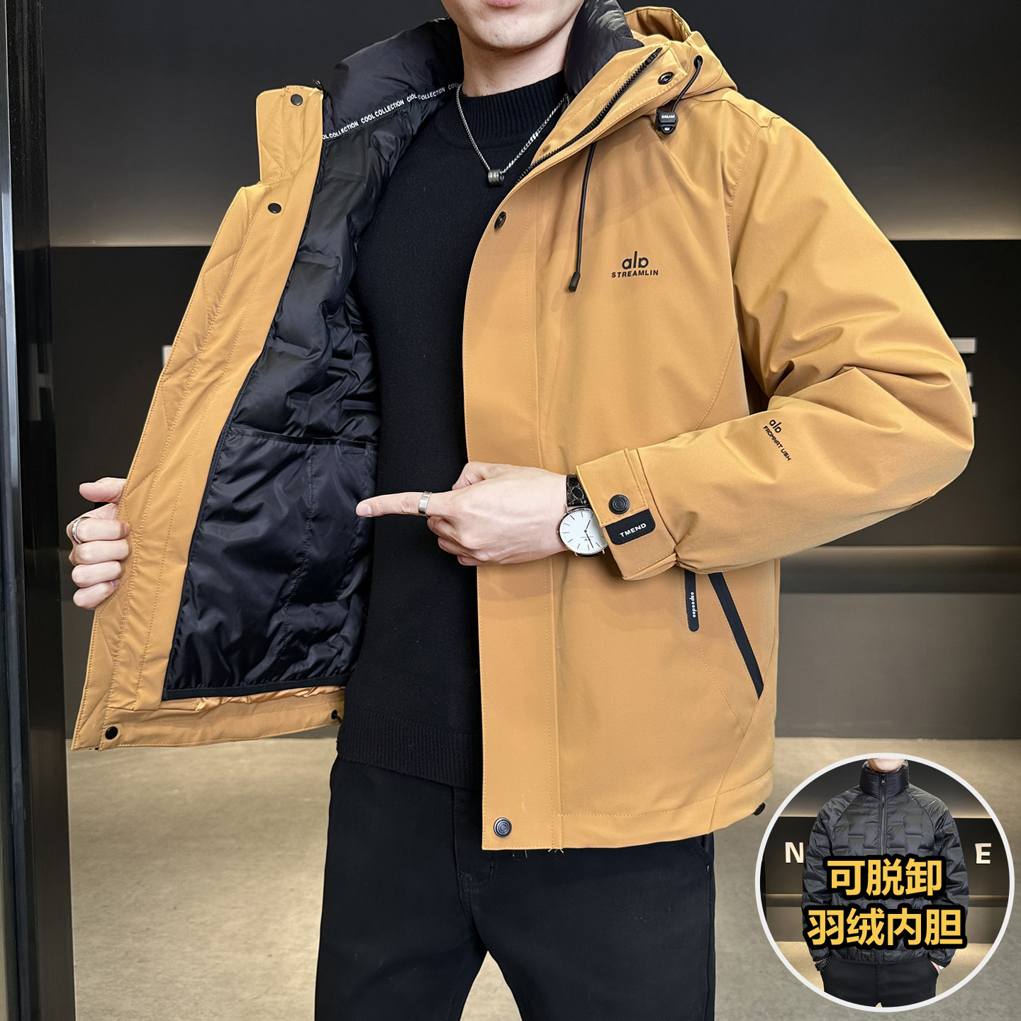 三合一系列!内胆可单穿！冬季男士百搭保暖羽绒服外套Y823-P275，男装羽绒服，电商A239