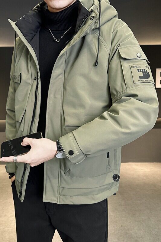 冬季新款店主工装羽绒服男短款冲锋衣保暖羽绒外套Y128-P200,男装羽绒服,电商A239