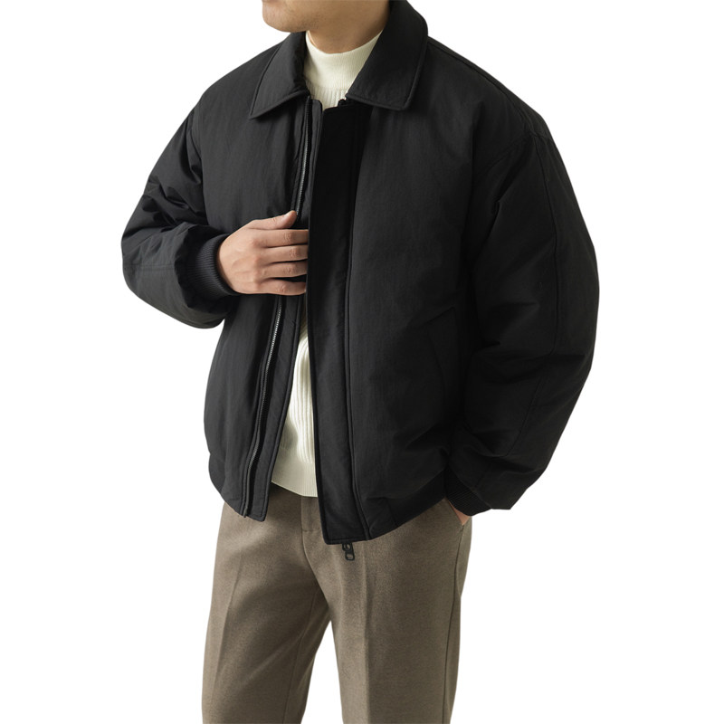 老钱风标翻领羽绒服夹克外套男潮流百搭冬季上衣外套Y5535-P195,男装夹克,电商A239