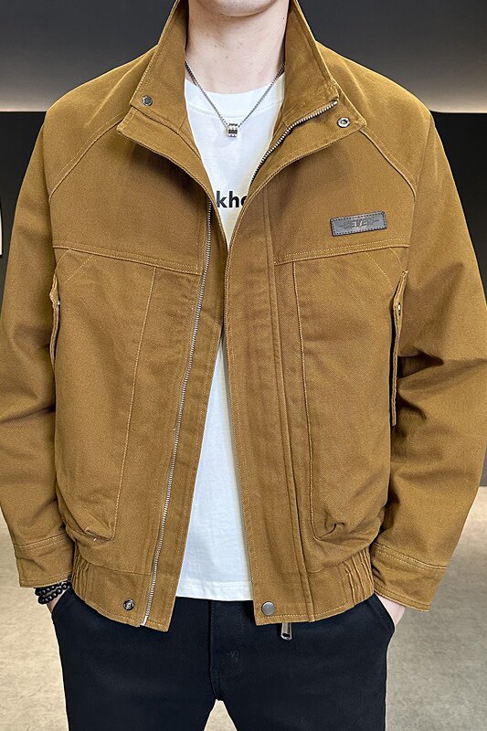 秋季全棉工装风男士立领夹克外套休闲百搭超有型JK7520-P150控199,男装夹克,电商A239