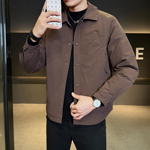 标轻薄羽绒服男休闲风冬季潮流翻领短款外套男士夹克Y190-P175图片