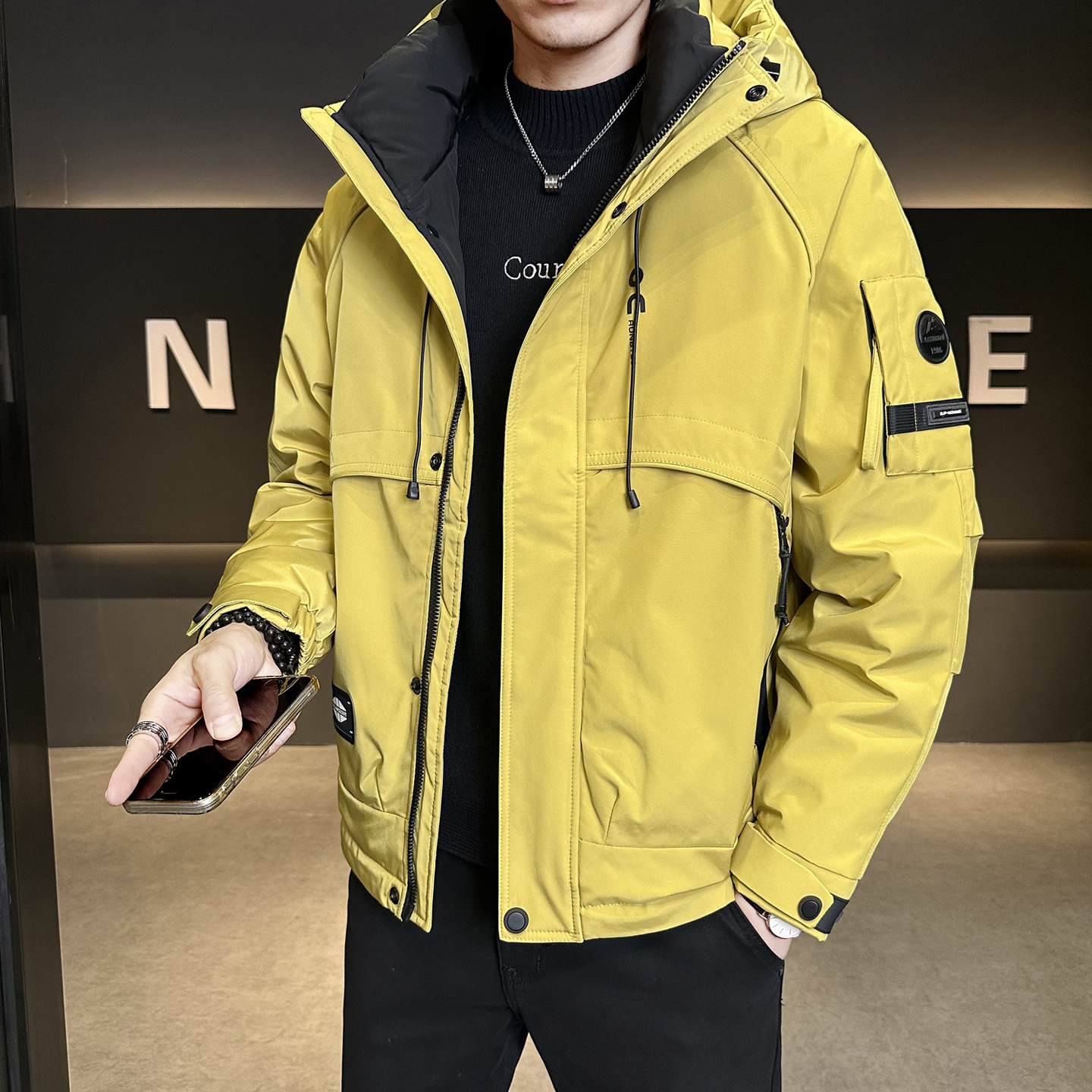 冬季新款工装羽绒服男短款保暖羽绒外套夹克Y2553-P245,男装夹克,电商A239