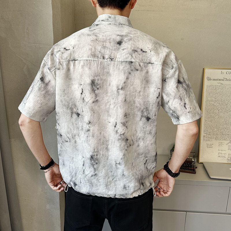 夏季新款男士中袖衬衫时尚百搭休闲衬衣薄款上衣C5286-P58,男装衬衫,电商A239