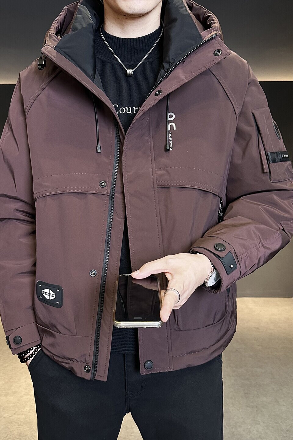 冬季新款工装羽绒服男短款保暖羽绒外套夹克Y2553-P245,男装夹克,电商A239