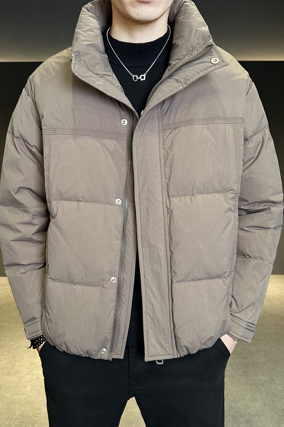 标加厚白鸭绒立领羽绒服男士短款潮牌韩版休闲外套Y5511-P195,男装羽绒服,电商A239