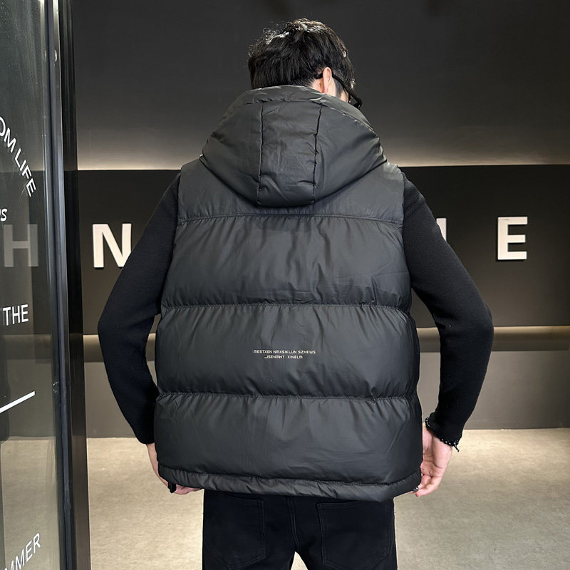 短款连帽羽绒马甲男休闲日系面包服保暖外套马夹背心M76-P125,男装背心/马甲,电商A239