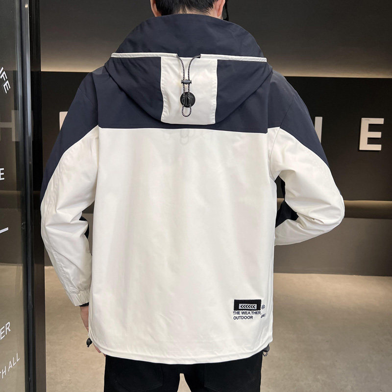 2023春季新款工装夹克连帽拼色休闲韩版外套冲锋衣JK2306-P135,男装夹克,电商A239