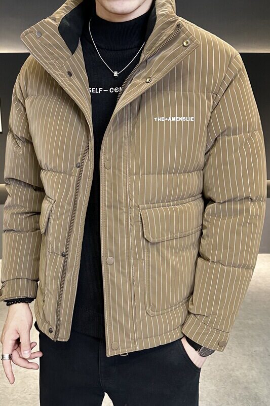 冬季新款立领皮羽绒服男短款外衣保暖羽绒外套Y6803-P195,男装羽绒服,电商A239