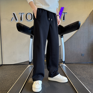 男士休闲裤秋季新款时尚百搭直筒束脚裤运动长裤子男K25559-P75
