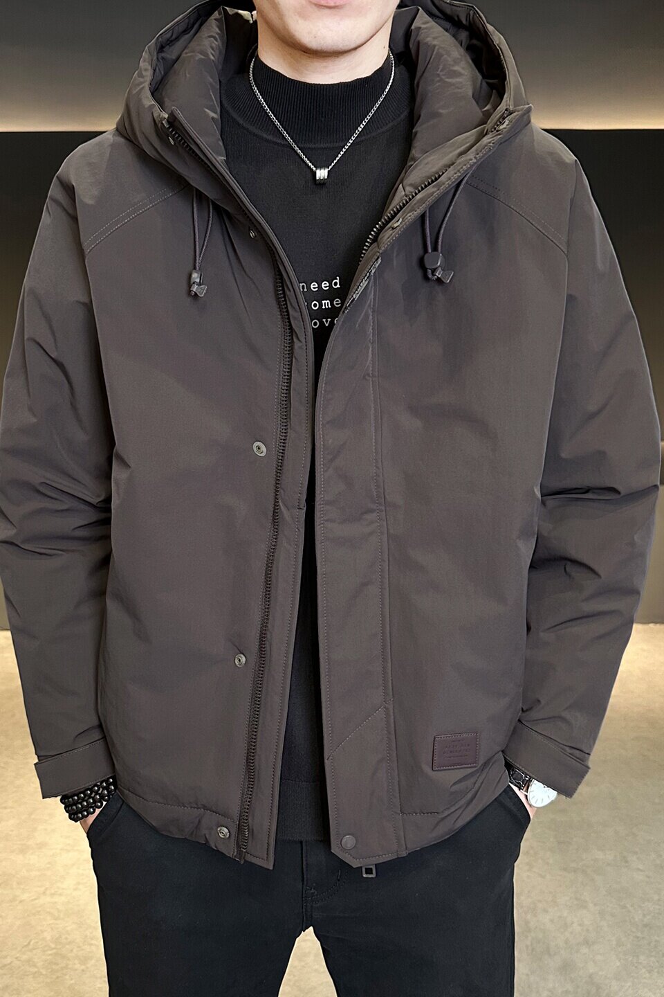 标连帽羽绒服男冬季潮流休闲短款外套男士夹克Y2523-P198,男装夹克,电商A239
