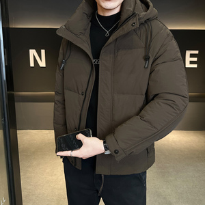 冬季店主风新款连帽标羽绒服男 短款保暖羽绒外套Y2597-P235图片