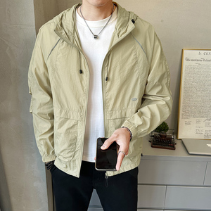 新款男士连帽夹克外套时尚百搭休闲上衣防晒薄款外套FS3650-P95图片