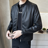 秋季短款皮衣小立领外套男韩版修身机车皮夹克P8637-P145，男装夹克，电商A239