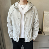新款男士连帽夹克外套时尚百搭休闲上衣防晒薄款外套FS3650-P95，男装夹克，电商A239