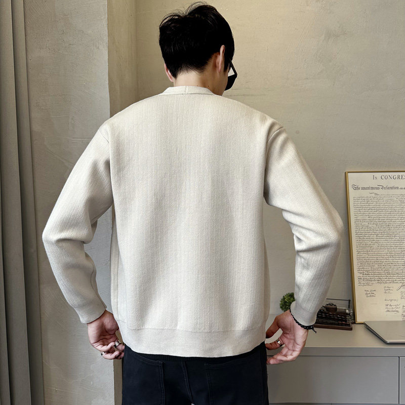 春季纯色开衫毛衣外套男韩版休闲针织衫上衣披肩K7703-P115,男装针织衫/毛衣,电商A239