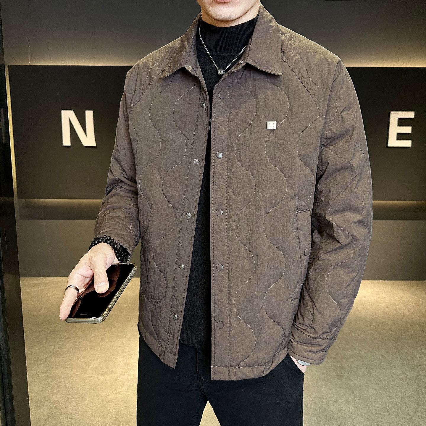 标轻薄羽绒服男冬季潮流翻领短款外套男士夹克Y8906-P165,男装羽绒服,电商A239