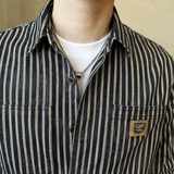 春季新款条纹衬衫男长袖潮流百搭休闲衬衣C8815-P90，男装衬衫，电商A239