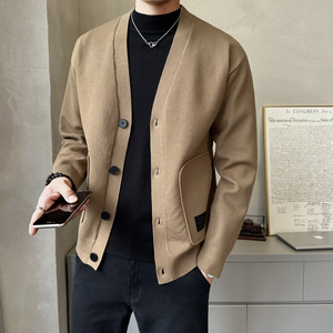 秋季简约休闲V领毛衣开衫 时尚休闲男款外套K5710-P130图片