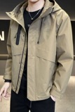 秋季潮牌连帽工装夹克冲锋衣外套男潮流帅气休闲上衣服JK77-P120，男装夹克，电商A239
