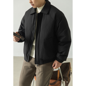 老钱风标翻领羽绒服夹克外套男潮流百搭冬季上衣外套Y5535-P195图片