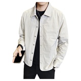 男士翻领夹克春秋韩版时尚休闲外套简约百搭潮流上衣JK2626-P128，男装夹克，电商A239