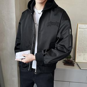 春季男士可拆卸帽子夹克外套时尚百搭宽松上衣男装潮JK2526-P160图片