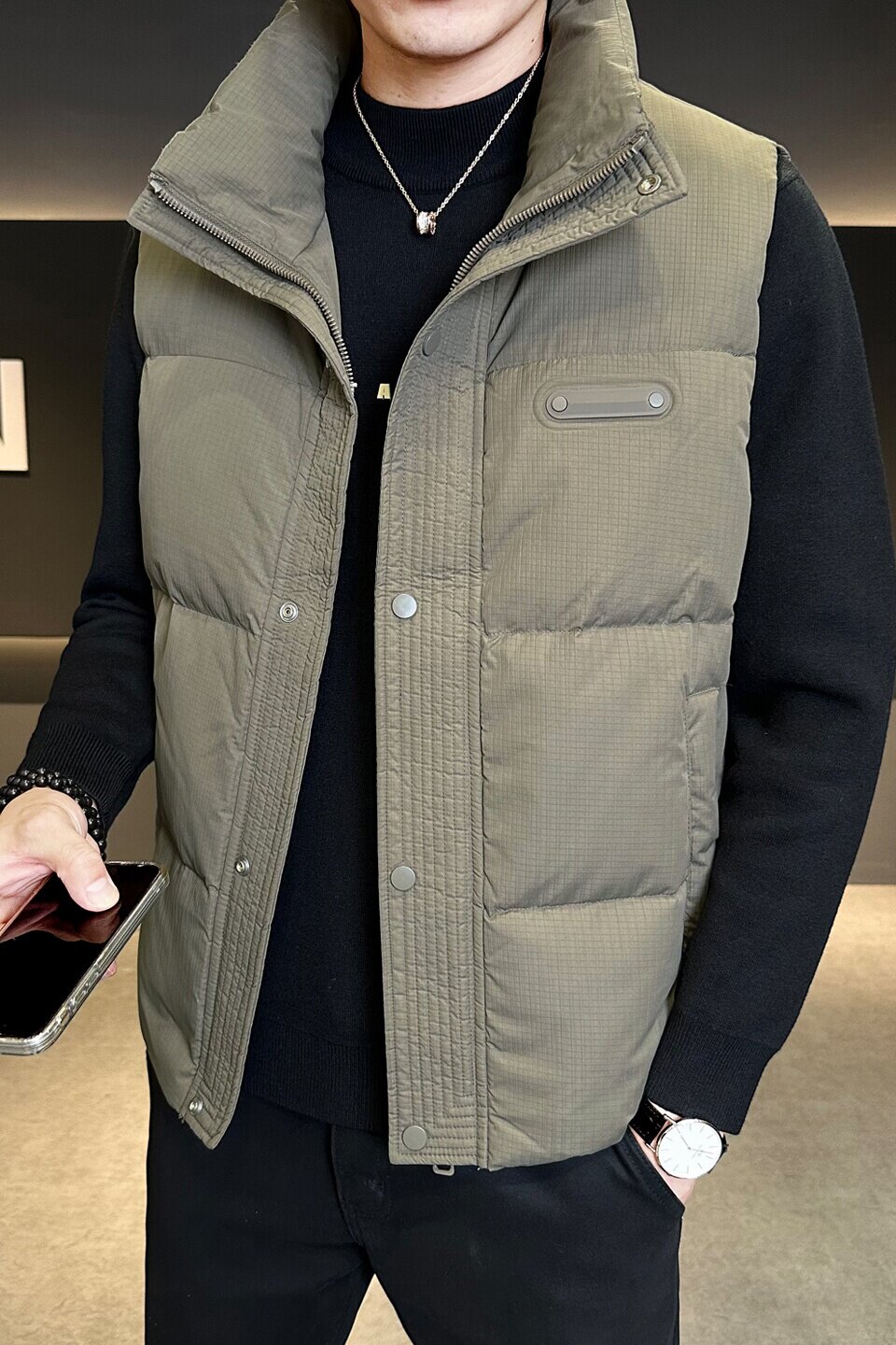 短款立领羽绒马甲男秋冬外穿羽绒服马夹韩潮流坎肩M2630-P140,男装羽绒服,电商A239
