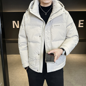 冬季店主风新款连帽标羽绒服男 短款保暖羽绒外套Y2555-P225图片