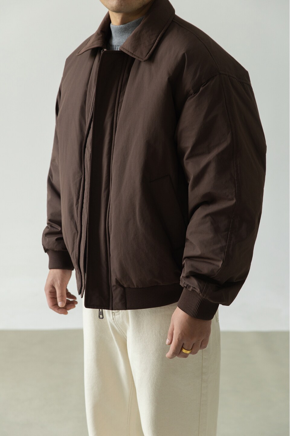老钱风标翻领羽绒服夹克外套男潮流百搭冬季上衣外套Y5535-P195,男装夹克,电商A239