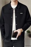 2026春季韩系潮男黑色翻领针织开衫修身夹克外套K7711-P130，男装夹克，电商A239