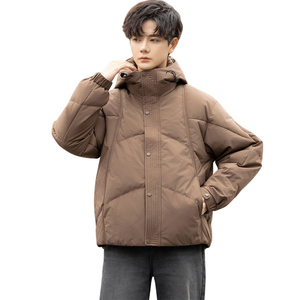 冬季店主风新款连帽标羽绒服男 短款保暖羽绒外套Y172-P210图片
