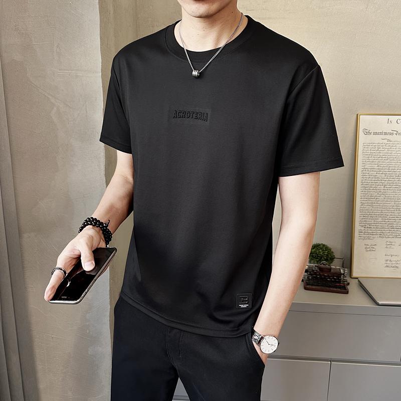 夏季时尚男士短袖t恤休闲钢印圆领半袖百搭上衣T95505-P38,男装T恤,电商A239