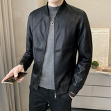秋季短款皮衣棒球服外套男韩版修身机车皮夹克P719-P130，男装夹克，电商A239