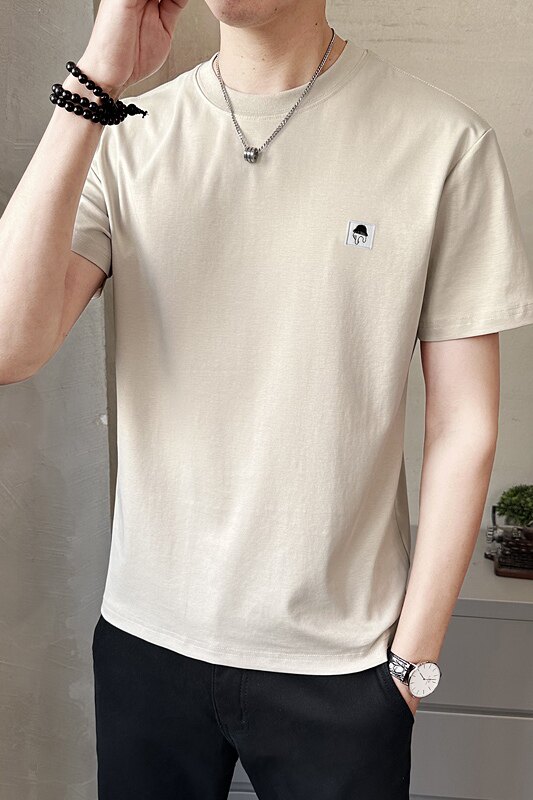 男士新款圆领百搭高级感时尚短袖t恤棉质潮流夏季上衣服T3628-P35,男装T恤,电商A239