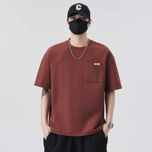 男士短袖T恤夏季时尚百搭休闲圆领半袖上衣拼口袋T8785-P55控95图片